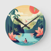 コスタリカ#1 ラウンド壁時計 (正面)