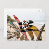 コスタリカPura Vidaサーフボードフォトポストカード ポストカード (正面/裏面)