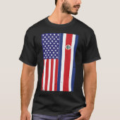 コスタリカUSA国旗American Vidaコスタリカラ Tシャツ (正面)