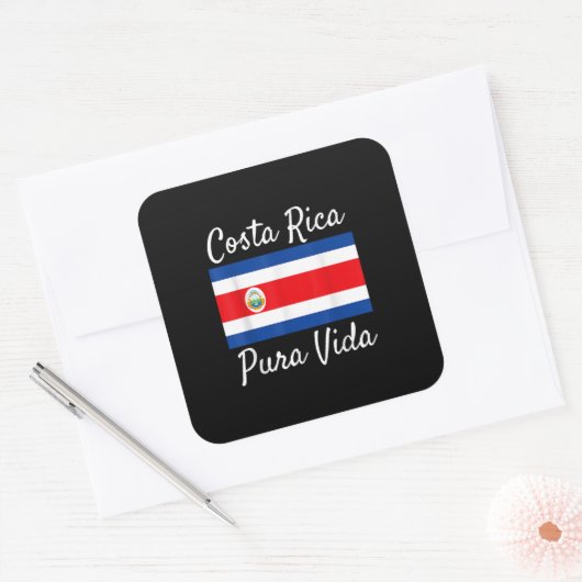 コスタリカVida Tシャツだ！美しい国民F スクエアシール (封筒)