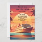 コスタルシースケープビーチクルーズパーム結婚ズ 招待状 (正面)