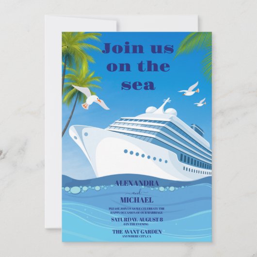 コスタルシースケープビーチクルーズ結婚ズ 招待状 (正面)