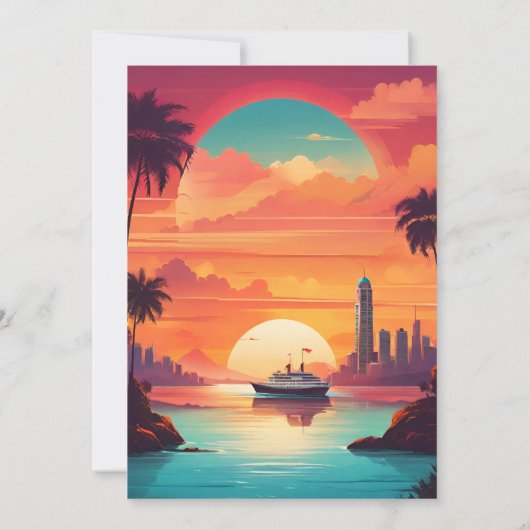 コスタルシースケープビーチクルーズ結婚ズ 招待状 (裏面)