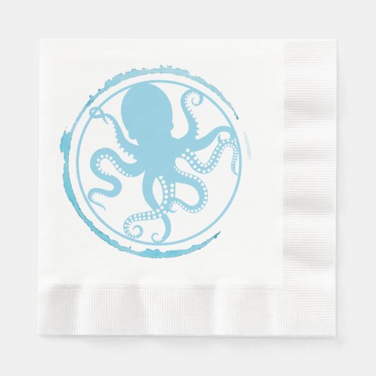 コスタルブルーたこ2 縁ありランチョンナプキン (正面)