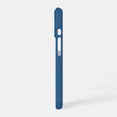 コスタルブルーのカスタムモノグラム iPhone 16ケース (左側面)