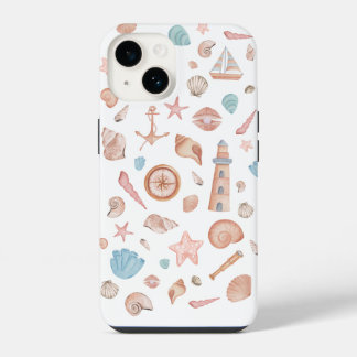 コスタルボホシーシェルウォーター色IPhoneケース iPhone 14ケース