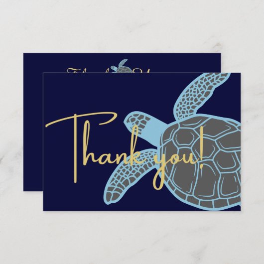 コスタル熱帯海軍ブルーシーカメ サンキューカード (正面/裏面)