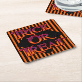 コスターのトリックまたは治療 スクエアペーパーコースター (アングル)