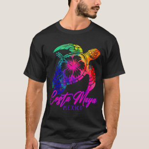 コスタ・マヤ メキシコ タイダイ ウミガメ ハイビスカス ビーチ Tシャツ