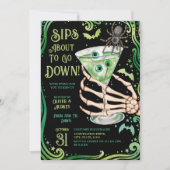 コスチュームとカクテルアイボールマルティニハロウィーン 招待状 (正面)