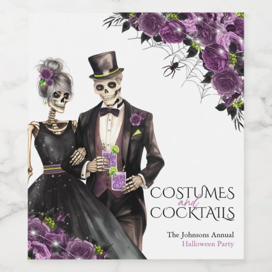 コスチュームとカクテルアダルトハローウィンパーティ ワインラベル (シングルラベル)