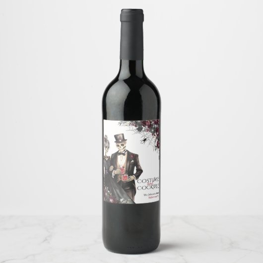コスチュームとカクテルアダルトハローウィンパーティ ワインラベル (正面)