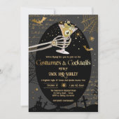 コスチュームとカクテルアダルトハローウィンパーティ 招待状 (正面)