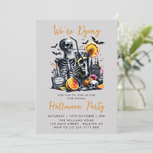 コスチュームとカクテルアダルトハローウィンパーティ 招待状 (スタンド正面)