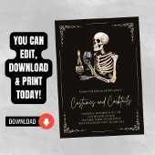 コスチュームとカクテルアダルトハローウィンパーティ 招待状