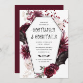 コスチュームとカクテルアダルトハローウィンパーティ 招待状 (正面/裏面)