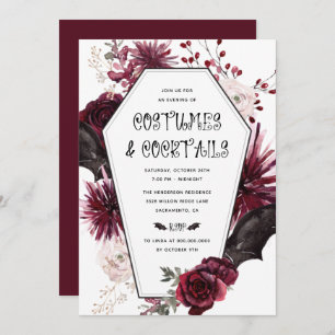 コスチュームとカクテルアダルトハローウィンパーティ 招待状