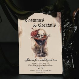 コスチュームとカクテルスカルル&バラハロウィーン 招待状