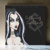 コスチュームとカクテルハローウィンパーティ招待状