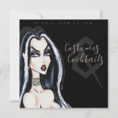 コスチュームとカクテルハローウィンパーティ招待状 (正面)