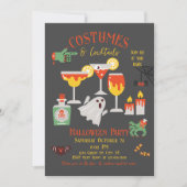 コスチュームとカクテルハローウィンパーティ招待状 招待状 (正面)