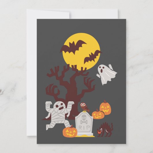 コスチュームとカクテルハローウィンパーティ招待状 招待状 (裏面)