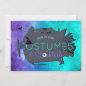 コスチュームとカクテルハローウィンパーティ招待状 招待状 (正面)