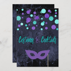 コスチュームとカクテルハローウィンパーティ招待状 招待状