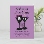 コスチュームとカクテルパープルハローウィンパーティ 招待状 (スタンド正面)