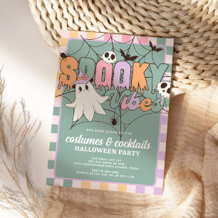 コスチュームとカクテルレトロハローウィンパーティ 招待状