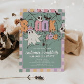 コスチュームとカクテルレトロハローウィンパーティ 招待状