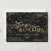 コスチュームとカクテル大人不気味ハロウィーン 招待状 (正面)