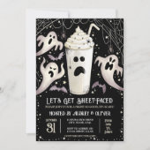 コスチュームとカクテル幽霊ハロウィーン 招待状 (正面)