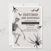 コスチュームとカクテル怖いパーティーとスケルトン シーズンカード (正面)