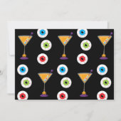 コスチュームとカクテル目玉ドリンクこうもり 招待状 (裏面)