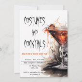 コスチュームとカクテル血マルティニハロウィーン 招待状 (正面)