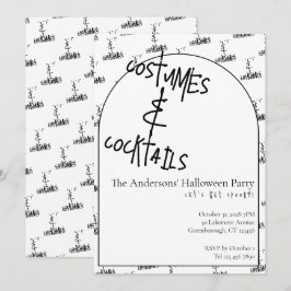 コスチュームとカクテル ハロウィンパーティー 招待状