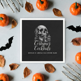 コスチュームとカクテル ブラックハロウィンパーティー スタンダードカクテルナプキン