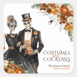 コスチュームとカクテル 大人のハロウィンパーティー スクエアシール