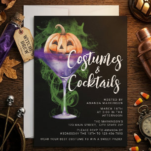 コスチュームとカクテル 大人のハロウィンパーティー 招待状