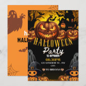 コスチュームとカクテル 大人のハロウィンパーティー 招待状 (正面/裏面)