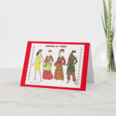 コスチュームのトルコ紙の人形空白のグリーティングカード カード (正面)