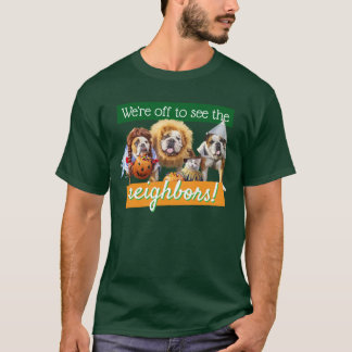 コスチュームのブルドッグ3匹 Tシャツ