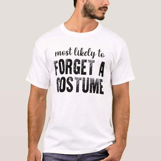コスチュームを忘れがちハロウィンジョーク Tシャツ (正面)