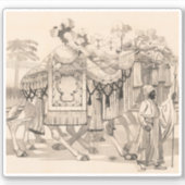 コスチュームを着たラクダ歩く シール (正面)