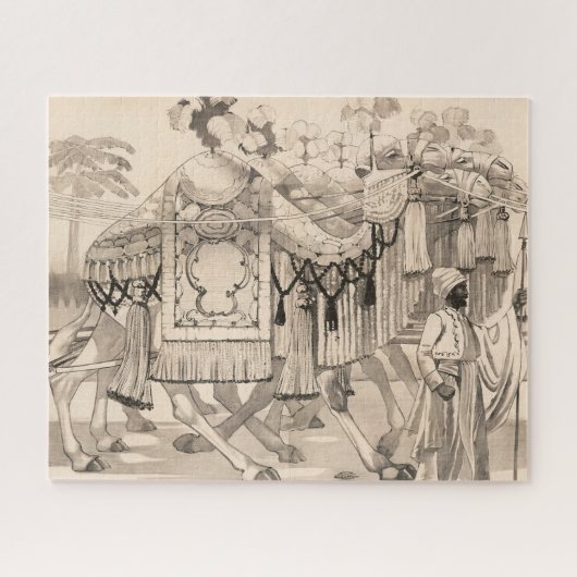 コスチュームを着たラクダ歩く ジグソーパズル (横)