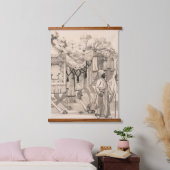 コスチュームを着たラクダ歩く 吊り下げ型タペストリー (寝室)