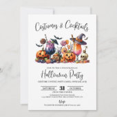 コスチュームカクテルアダルトハローウィンパーティ 招待状 (正面)