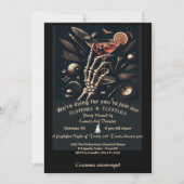 コスチュームカクテルスケルトン大人ハローウィンパーティ 招待状 (正面)