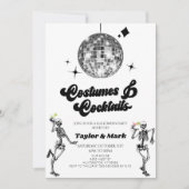 コスチュームカクテルディスコスケルトンハローウィンパーティ 招待状 (正面)